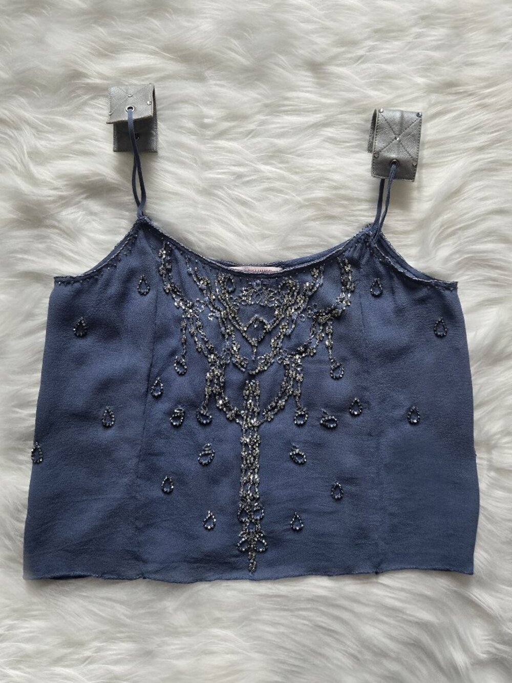 Matthew‎ Williamson Sleeveless Beaded Embellished Top Blue - Picture 5 of 11